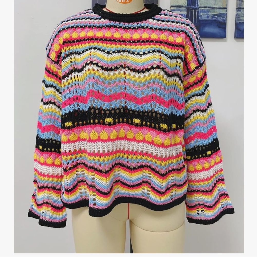Colorful Knit Sweater - Picture 3 of 12